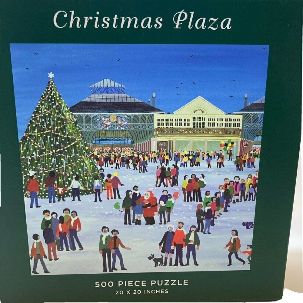 Christmas Plaza NIB 500 PC Puzzle Jody Joel Artwork Galison Designs-Great Gift!
